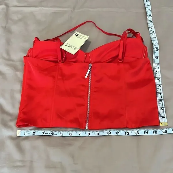 NWT Say what? Red size large zip back adjustable spaghetti strap camisole - Image 5