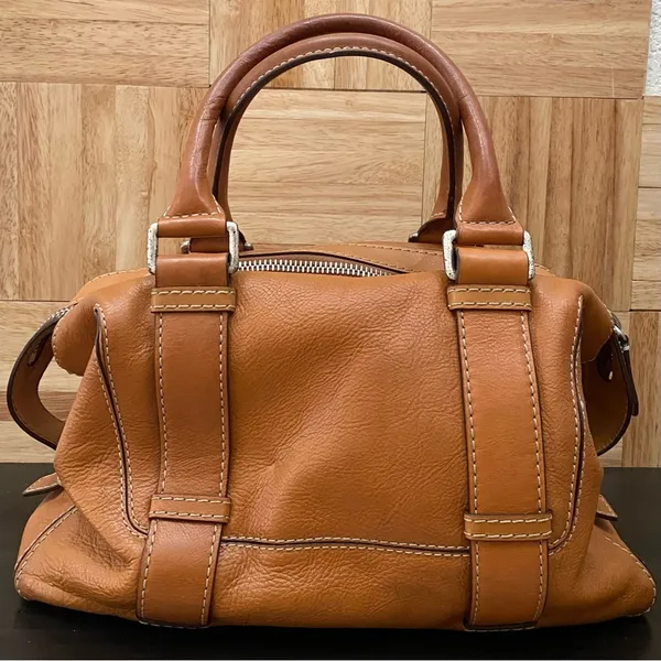 MICHAEL Michael Kors Brookville Update Cognac Brown Leather Medium Bowling Bag - Image 2