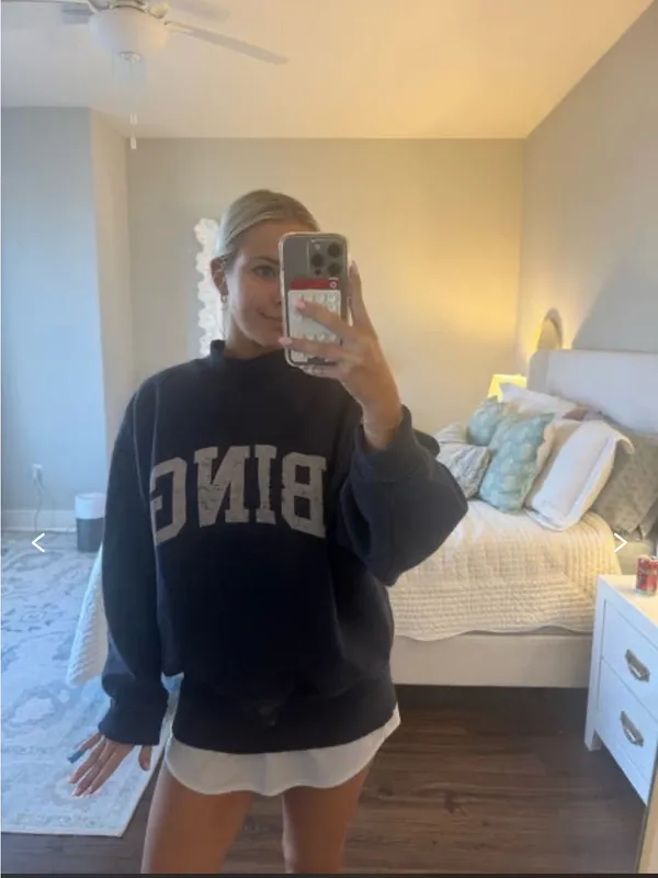 Anine Bing Bradie Bing Sweatshirt in Navy - Image 5