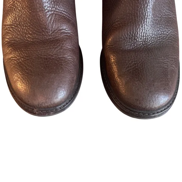 Tory Burch Christy Riding Boots Brown Leather Stretch Back 8.5 - Image 8