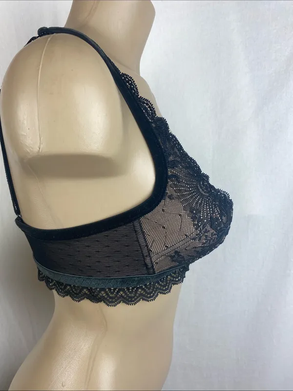 Victoria's Secret Very Sexy Black Lace Balconette Wire Free Bra M - Image 3