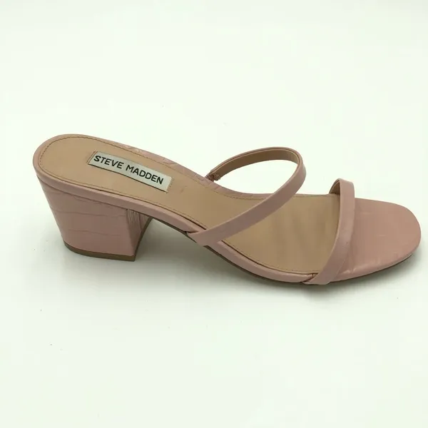 Steve Madden Pink Issy Croc Block Sandal Heel Size 10 - Image 4