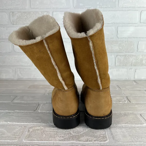 Sorel‎ Boots Womens 9 Brown Suede Leather Shearling Sherpa Lined Winter Classic - Image 3
