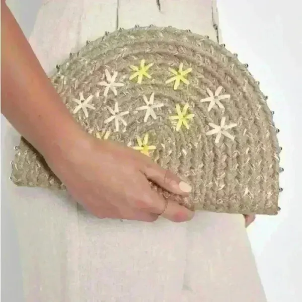 Lulus Exceptionally‎ Sunny Embroidered Half Moon clutch NWT - Image 2