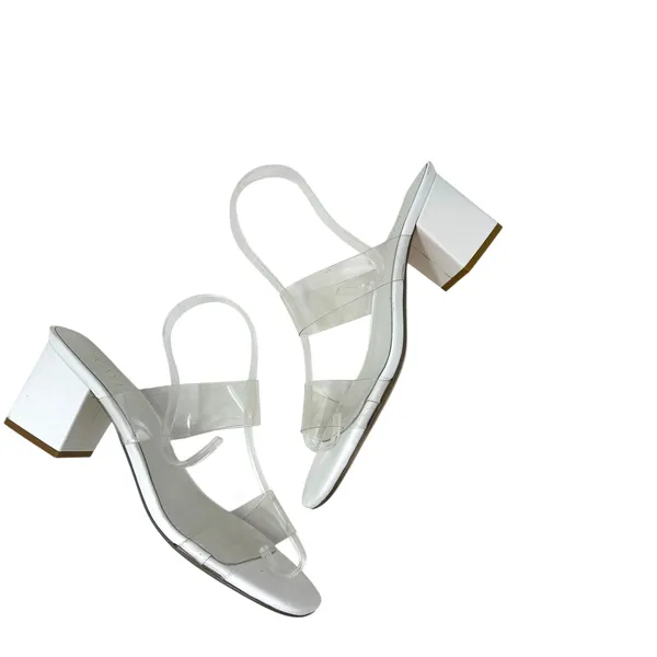 Raye Bardot Heel Slide Strap Sandal Block Clear White Size‎ US 9 - Image 2