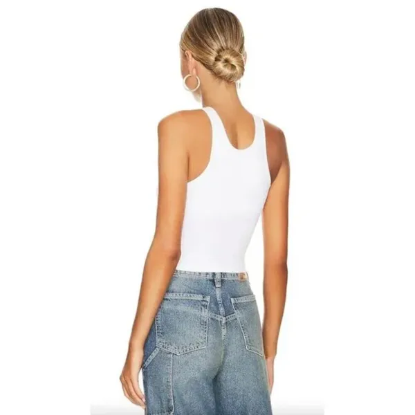 FREE PEOPLE Clean Lines Crop Tank in White Size Medium/Large - Image 9