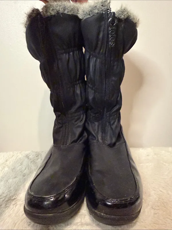 Totes Rachel Zip Front Snow Boots All Weather Footwear Faux Fur Lined SZ 9 - Image 3