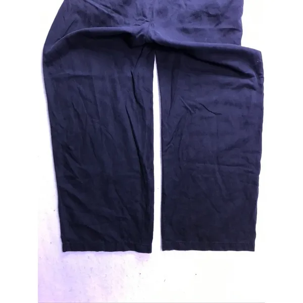 Madewell Wide Leg Pants Womens 4 Black Lyocell Linen Pleated Trousers - Image 9