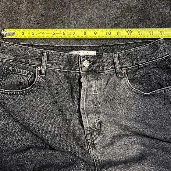 PacSun Women's‎ High Rise Straight Leg Jeans Size 30 Gray Wash Block Denim - Image 5