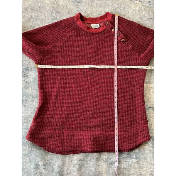 Columbia Marsala Red Houndstooth Chillin Pullover Sweater Large - Image 6