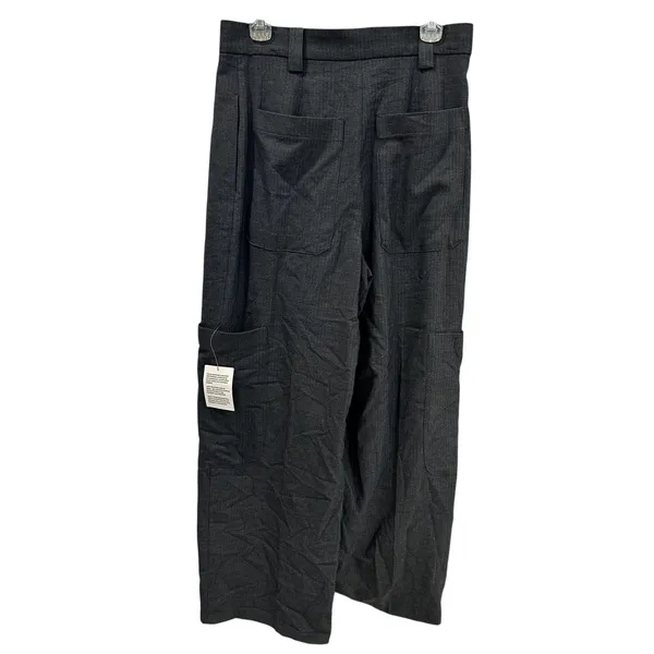 Topshop Gray Wide Leg Pinstripe Pants 6 NWT Trousers High Waisted Professional - Image 5