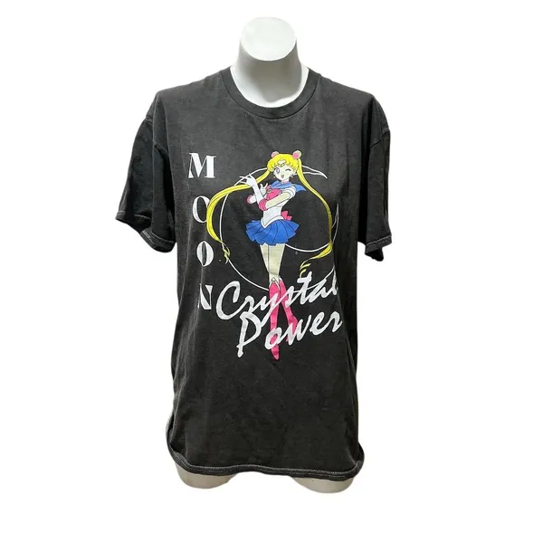 Sailor Moon Crystal Power Graphic T-Shirt Unisex M Gray Anime Tee - Image 5