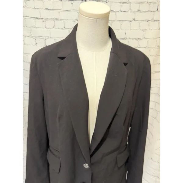 NWT NY&CO Womens Blazer Plus Size 18 Two Button Black Professional Office Wear - Image 4