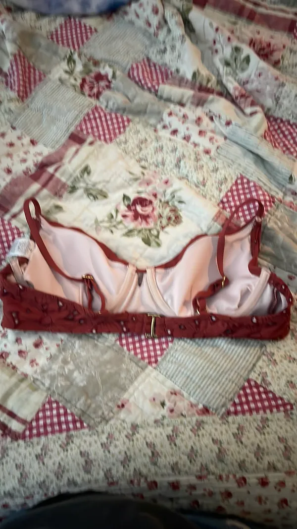 Burnt Orange Lace Bikini Top Size M - Image 2