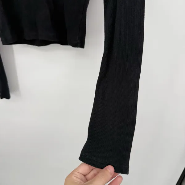 Abercrombie & Fitch Black Long Sleeve Mock Neck Tee - Image 7