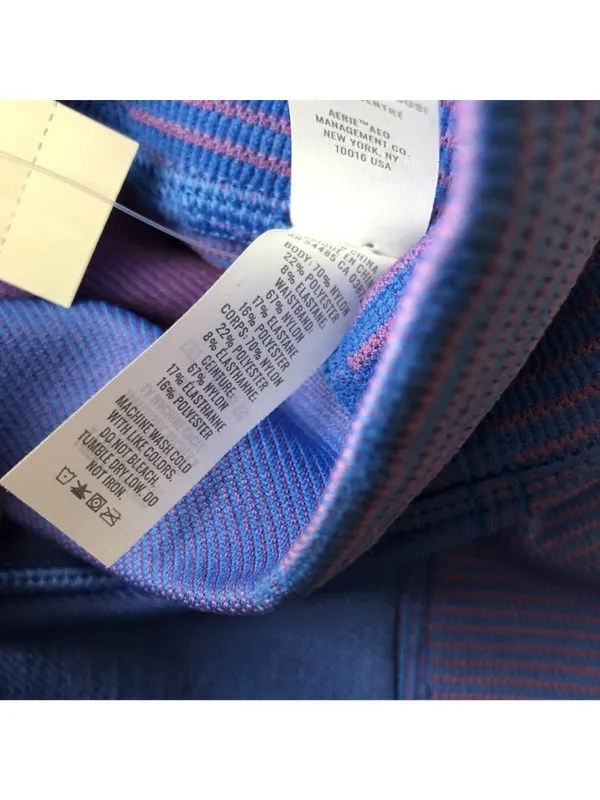 Aerie Offline 7/8 Leggings Colorblock Striped Blue Pink XXS - Image 4