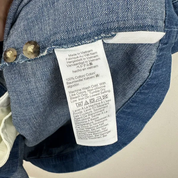 Madewell Denim Pleated Mini Shirtdress Bouvier Wash Blue Long Sleeve US 8 NWT - Image 11