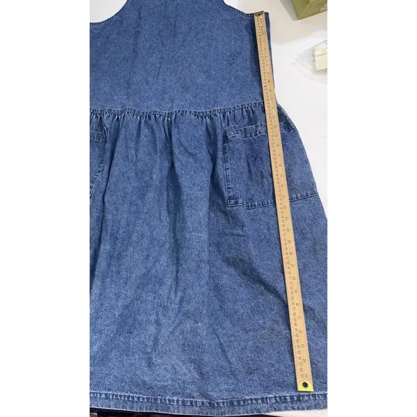 VTG‎ Sunbelt Jumper Dress Blue Jean Denim Overall Country Modest Cottagecore Lg - Image 7