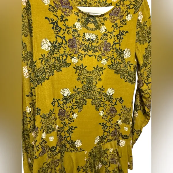 Free People Smooth Talker Tunic Top Womens S Mini Dress‎ Boho Floral Open Back - Image 8