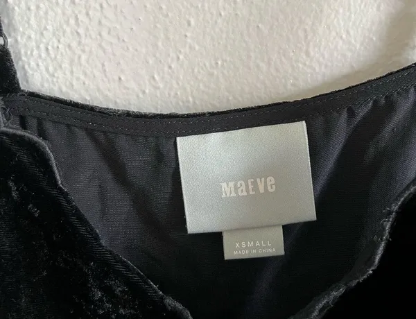 [Maeve] Black Velvet Cut Out Tank Top- XS - Image 9