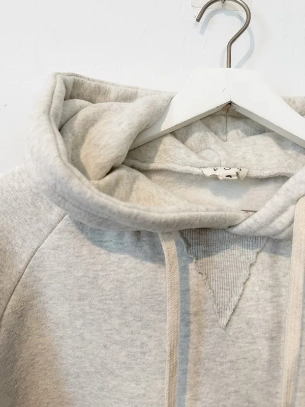 POL Hoodie Size Small Light Gray Heathered Fleece Raw Hem‎ Sweatshirt Normcore - Image 2
