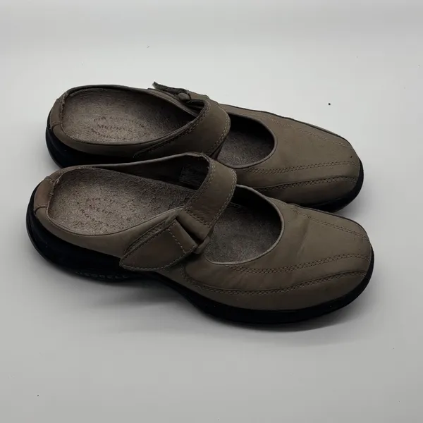 Merrell Topo Clutch Sand Mary Jane Mules Tan Nubuck Leather Clogs Womens 8 - Image 10