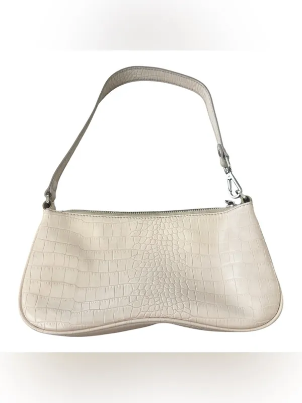 Friday by JW PEI Cream Croc Embossed Shoulder Bag 90s Style - Image 2