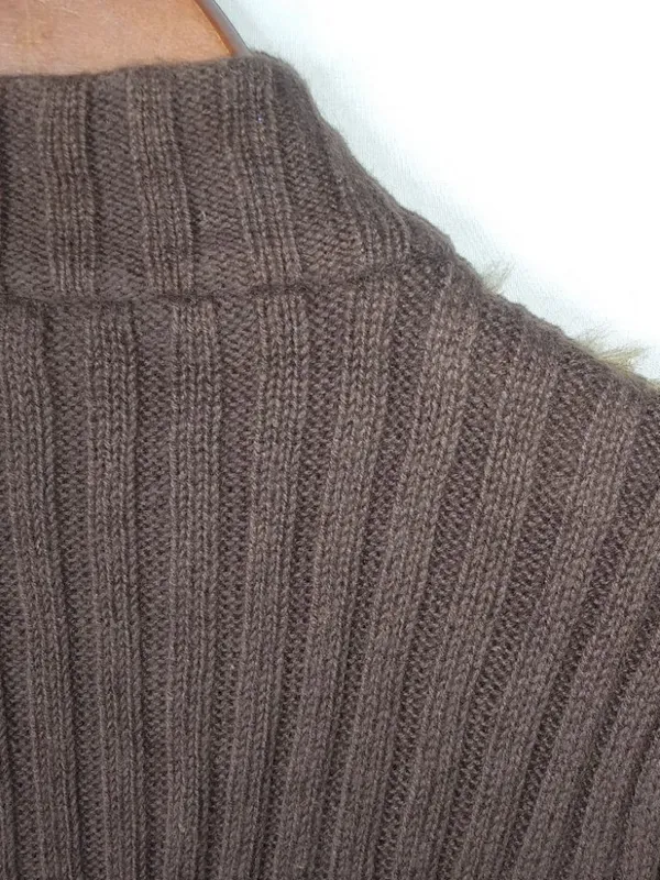 TIARA M Golden Creme Brown Fur Sweater Vest - Image 5