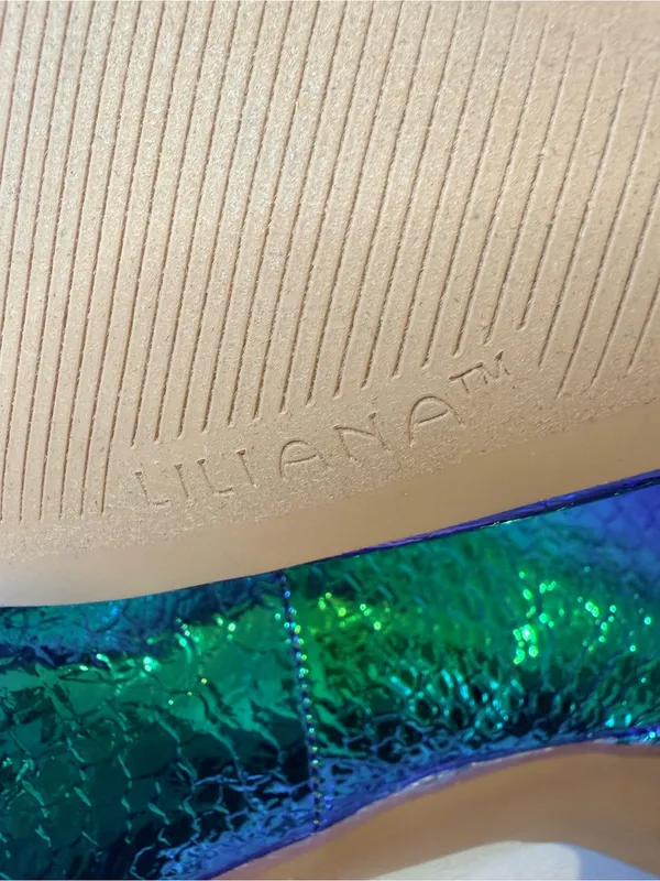 Liliana Iridescent Blue-Green Sequin Pointed Stiletto Boots - Image 7