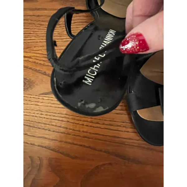 Michael Shannon black sling back heels with bow accent Size 8 - Image 6