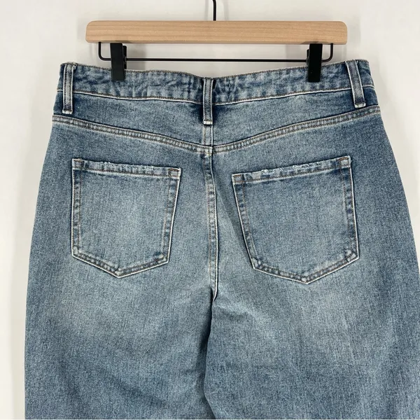 Vervet Super High Rise Beverly Slim‎ Straight Distressed Medium Wash Blue Jeans - Image 10