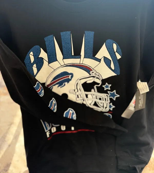 Junk Food Clothing Buffalo Bills Black Graphic Crewneck Sweatshirt - Image 6