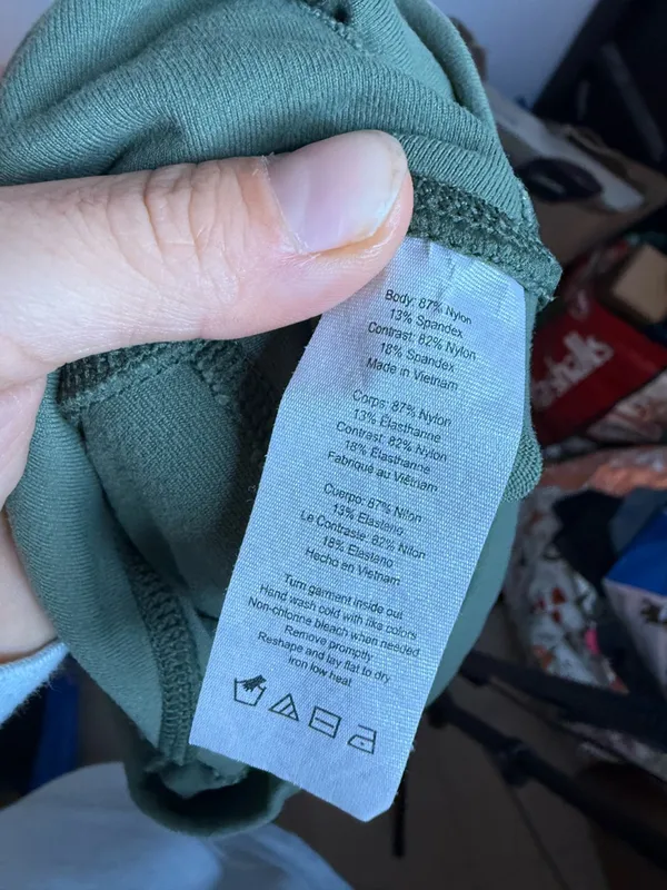 ALO Yoga Olive Green Mesh Braided Cropped Leggings - Image 3