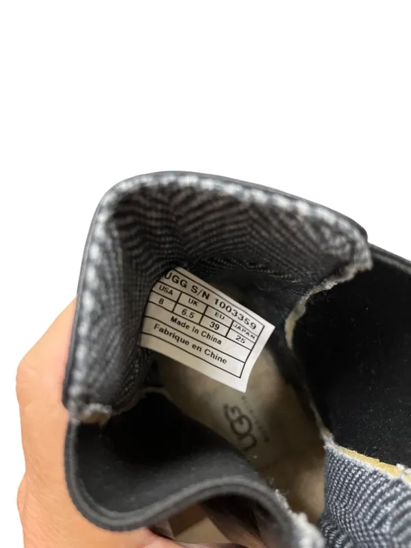 UGG Dupree wms black leather waterproof chelsea wedge ankle boots sz 8 SKU 10769 - Image 6