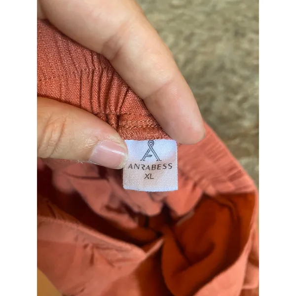 ANRABESS Linen Rayon Blend High Waisted Casual Summer Shorts Lounge Coral Beach - Image 5