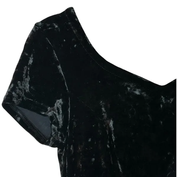 St. Michaels Black Velvet Midi Dress WhimsiGoth 90s Grunge Witchy Goth Size 8 - Image 3