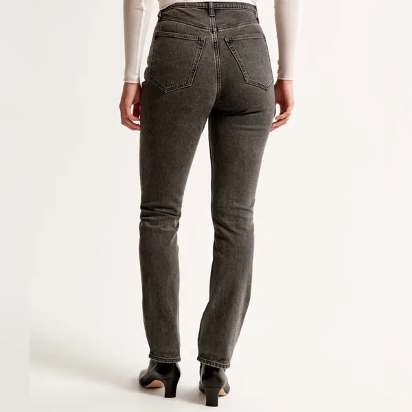 Abercrombie Ultra High Rise 90s Slim Straight Jean, Grey, Size 29 (8) - Image 5