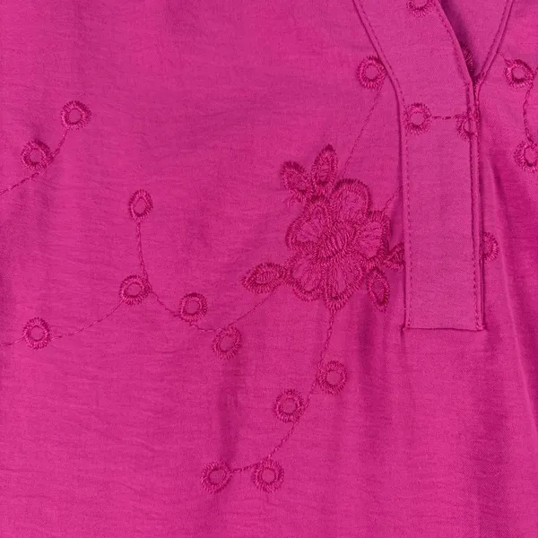 Fred David Magenta Pink Floral Embroidered Shirt Blouse XL Cottagecore Prairie‎ - Image 3