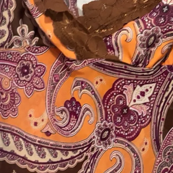 Rampage Orange and Brown Paisley Camisole - Image 4