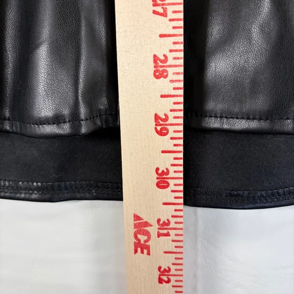 Fashion Womens Black Faux Leather Button Down Shirt‎ Oversized Shacket NEW Small - Image 10