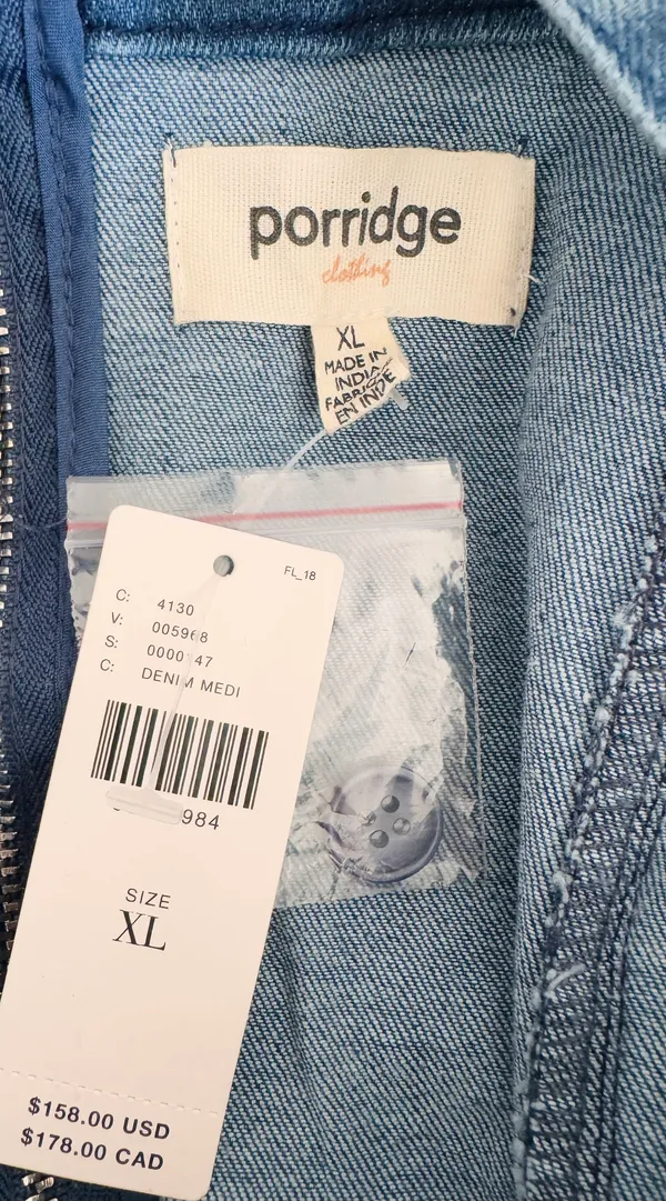 Anthropologie Porridge Rosette Denim Slim Mini Dress, Size XL - Image 13