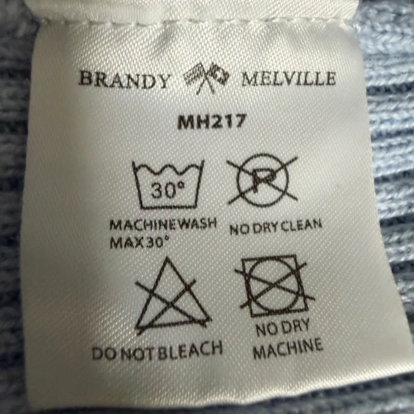 Brandy‎ Melville Baby Blue Button Cardigan Sweater Ribbed Preppy Academia - Image 5