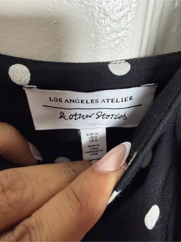 & Other Stories Ruched Polka Dot Maxi Dress - Image 8