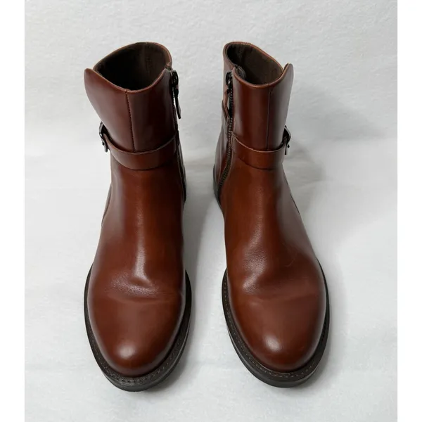 Ecco Sartorelle 25 Mid Ankle Boot Cognac Brown Leather Women Sz 40/9-9.5 Comfort - Image 2