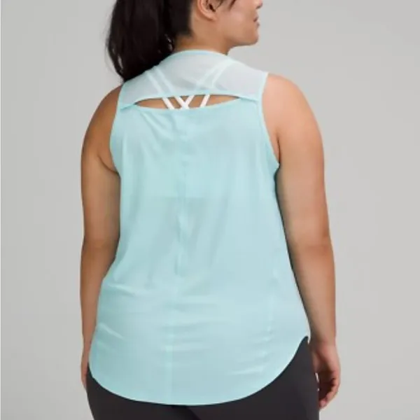 Lululemon Light Blue Sculpt Tank Top Athletic Mesh Cutout Lightweight - Image 3