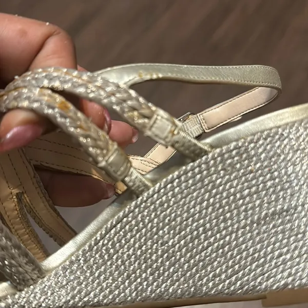 Alex Marie shoes, strappy wedge sandals, champagne , size 7.5 - Image 7