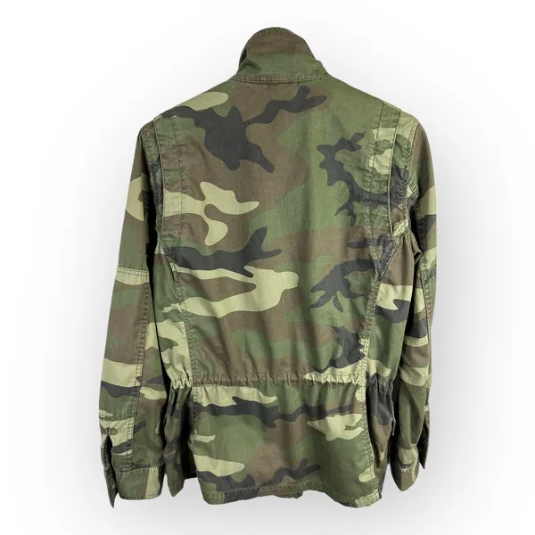 TNA Aritzia Womens size Small Camo Utility Jacket Green Adjustable Waist - Image 2