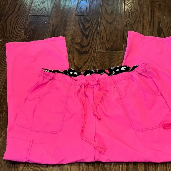 Divine curves nurses scrub pants size 2X Bright Pink - Image 2