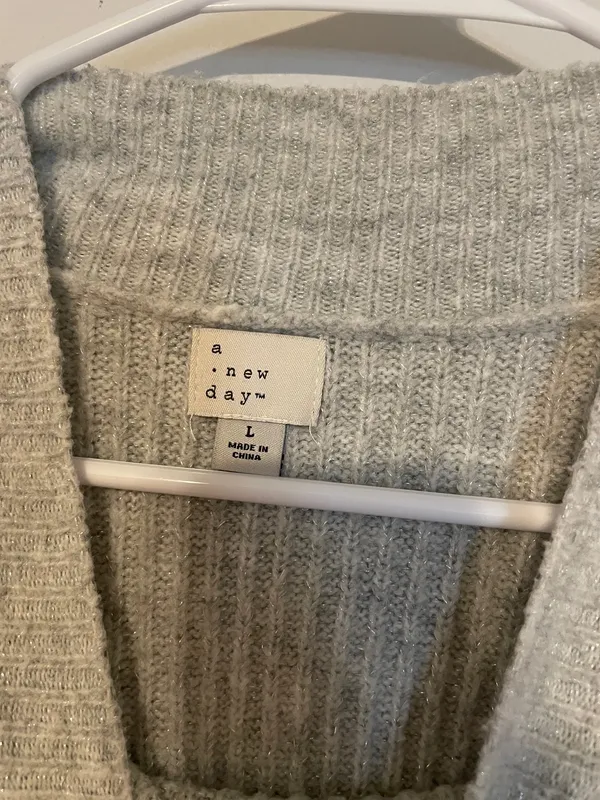 A New Day Sparkly Grey Sweater Dress - Image 4