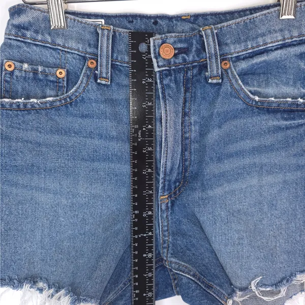 Gap Shorts Womens 0R 25 (29x4) Blue‎ High Rise Stride Short Dark Wash Denim - Image 8
